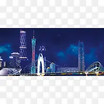 广州旅游海报广州地标建筑banner