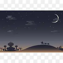 梦幻星空沙漠夜景平面广告