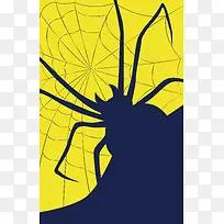 黄色蜘蛛网背景素材