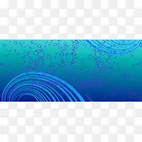 一款很具视觉效果的蓝色漩涡与气泡背景矢量素材