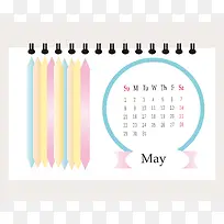 日历2017年5月挂历日期时间色彩