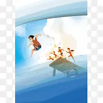 卡通海洋背景模版
