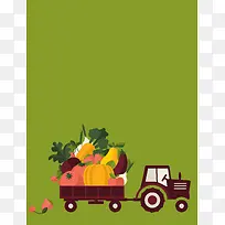 矢量扁平化餐饮蔬菜水果运输背景素材