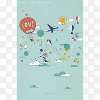 三亚旅游宣传海报设计背景模板