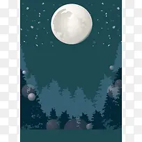 夜晚森林海报