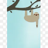 创意卡通手绘树懒设计矢量背景
