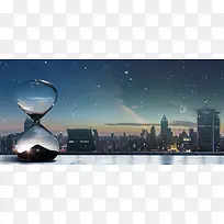 夜晚星空房地产banner创意海报