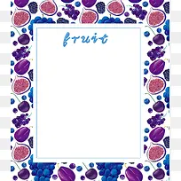 卡通水果葡萄蓝莓海报背景素材