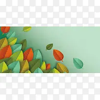 彩色树叶背景矢量素材