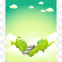 矢量质感卡通手绘绿色创意背景素材