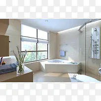现代浴室浴缸设计背景