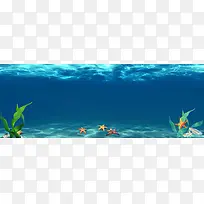 夏日海底风景海报banner背景