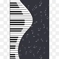 音乐会演奏会钢琴插画海报背景素材