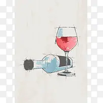 红酒葡萄酒海报背景