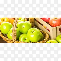 新鲜的青苹果水果高清图片
