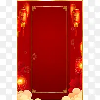 春节红色背景灯笼