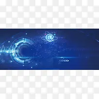 科技大气几何箭头蓝色banner