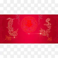 中式婚礼红色中国风婚庆展板
