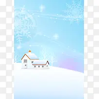 风景蓝色天空白雪背景