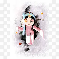 简约中国风水墨戏曲大师梅兰芳纪念日海报