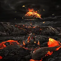 岩浆爆发火焰