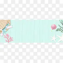 绿色清新初夏海底游玩新品淘宝电商banner