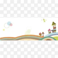 开学招生手绘童趣海报背景