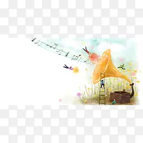 时尚手绘插画背景
