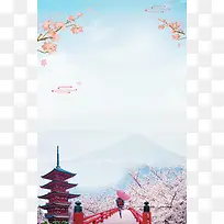日本旅游日本樱花背景模板