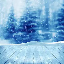 冬天清新蓝色主图背景