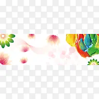 春网页设计炫彩小清新花瓣banner背景