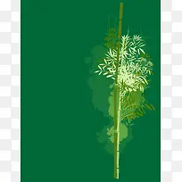 彩绘绿色竹子矢量背景素材