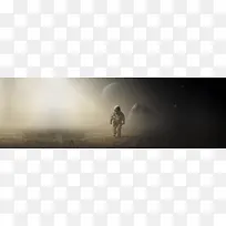 灰色炫酷宇航员banner背景