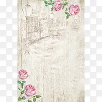 唯美玫瑰花复古背景素材
