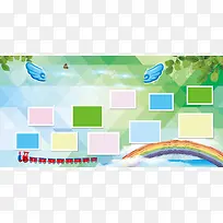 几何渐变彩虹照片墙模板海报背景素材