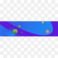 彩球圆环创意蓝色背景banner