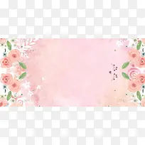 小花文艺粉色服装背景图