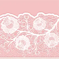 白色蕾丝花纹粉色背景素材