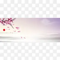 中国风紫色banner背景