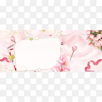 文艺妇女节小清新粉色花朵背景