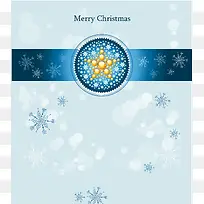 蓝色魔法星星雪花圣诞海报背景素材