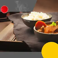 摄影桌面米饭菜煲汤背景