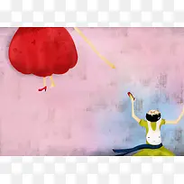 清新手绘插画psd分层