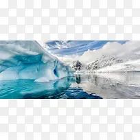 极地冰山冰川背景