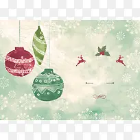 彩色复古欧式风格圣诞节装饰主题海报设计