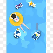 暑假游泳背景模板