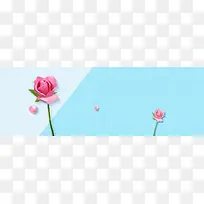 蓝色清新花朵淘宝海报背景