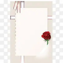 情人节玫瑰祝福卡海报背景素材