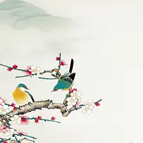 中国风小鸟树枝主图