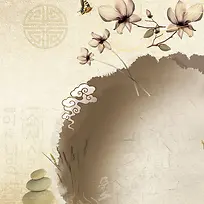 中国风素雅花朵首饰PSD分层主图背景素材